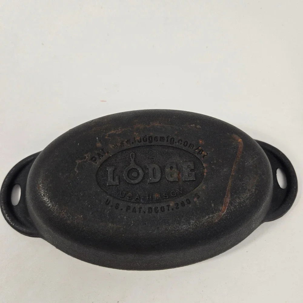 Lodge Cast Iron Oval Mini Server 9oz Black HMSO USA Made Individual Dish